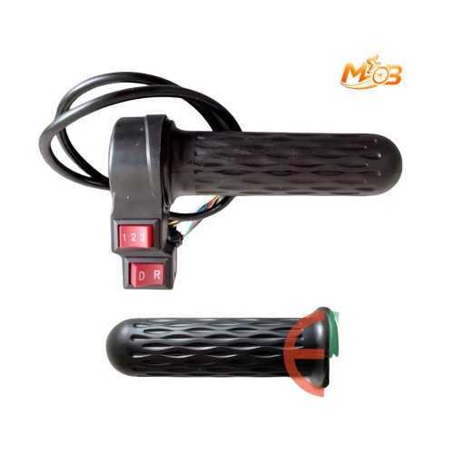 مقبض خانق سرعة للدراجة الكهربائية مع أزرار سرعات وريفرس - E-Bike Twist Throttle Grip
