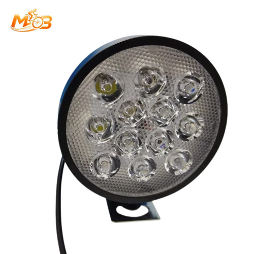 مصباح وكشاف ليد أمامي دائري للدراجات الهوائية والكهربائية يحتوي على 12 عين ليد - MOB 12 LED Round Bicycle and E-Bike Headlight