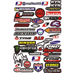 مجموعة ملصقات شركات الدراجات منوعة ومقاومة للماء - Motocross Brand Stickers Pack