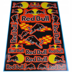 مجموعة ملصقات ريد بول خلفية سوداء للدراجات - Red Bull Black Stickers Pack